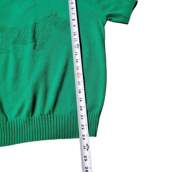 Vintage Sweater Short-Sleeved Green Kenneth Too! Scottie Dog - Women's Medium - Picture 6 of 8